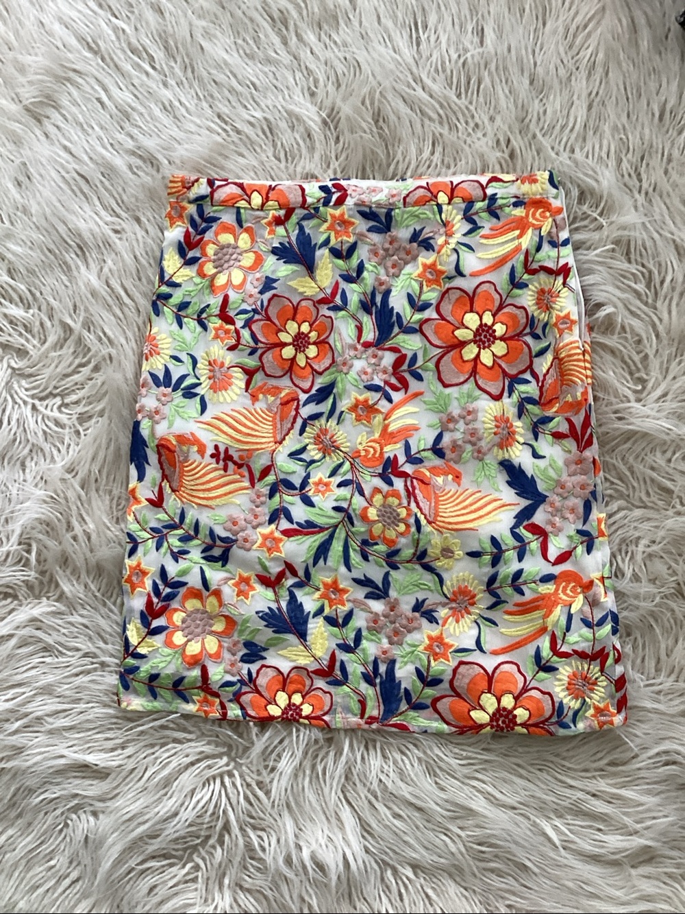 Yoana Baraschi colorful Floral Embroidered skirt,abundant colors size 8